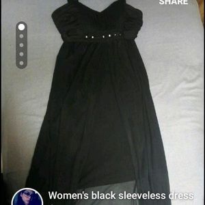 Women's black sleeveless dress